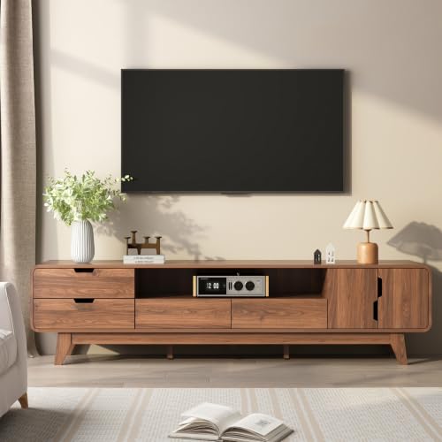 75" TV Stand, Mid Century Modern TV Stand for 85 Inch TV, view 7