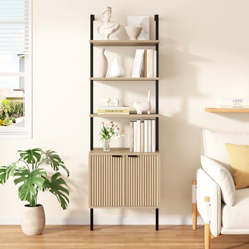 73" Tall Bookshelf with Cabinet, view 5