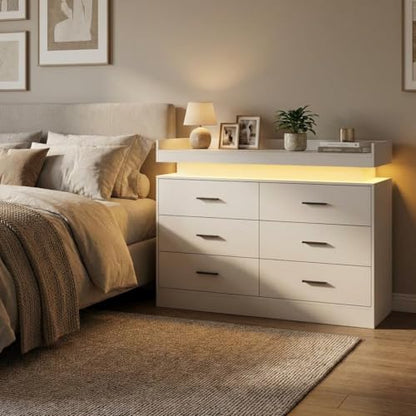 TV Stand Cabinet with LED Lights & Charging Station, view 4