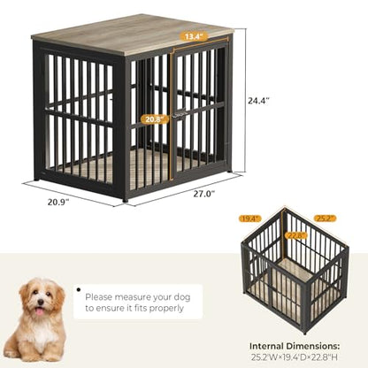 27'' Dog Crate Furniture with 3 Doors for Puppy Small Dogs, view 8