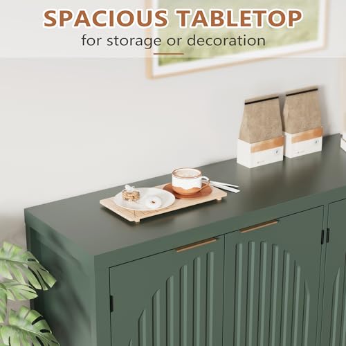 Fluted Sideboard Buffet Cabinet with Storage, view 6