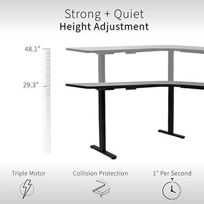 VIVO White 71 x 71 in Corner Standing Desk, DESK-KIT-E3CWW, view 6