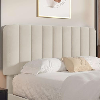 Queen Size Bed Frame with Upholstered Headboard, view 4