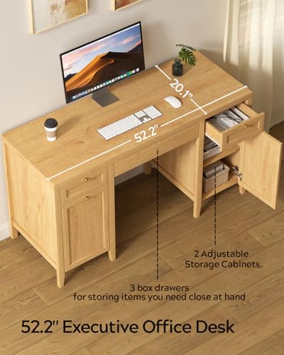 52" Executive Desk with Storage Drawers, view 4