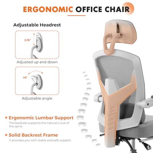 Ergonomic Office Chair, Computer Desk Chair with Lumbar Support, view 5
