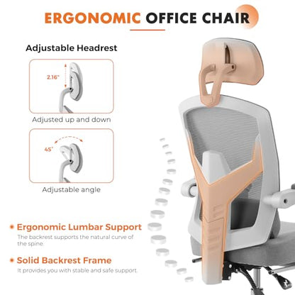Ergonomic Office Chair, Computer Desk Chair with Lumbar Support, view 5