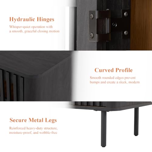 31.5" H Sideboard Buffet Cabinet with Adjustable Shelf, Black, view 5