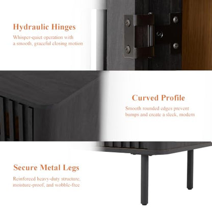 31.5" H Sideboard Buffet Cabinet with Adjustable Shelf, Black, view 5