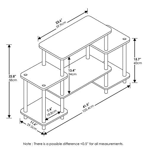 Turn-N-Tube No Tools Entertainment TV Stands, Dark Brown/Black