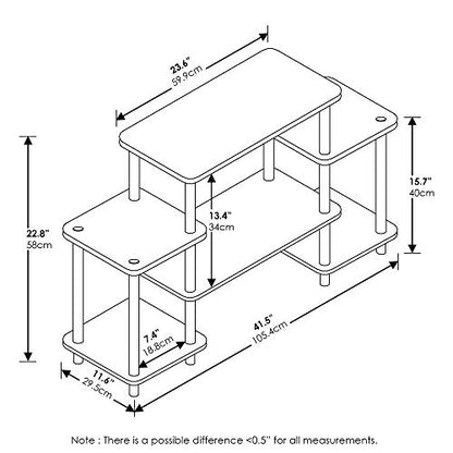 Turn-N-Tube No Tools Entertainment TV Stands, Dark Brown/Black