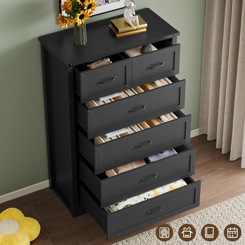Tall 6-Drawer Dresser for Bedroom, view 5