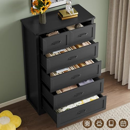 Tall 6-Drawer Dresser for Bedroom, view 5