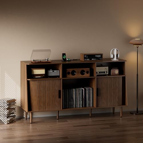 Record Player Stand with Vinyl Storage, view 8