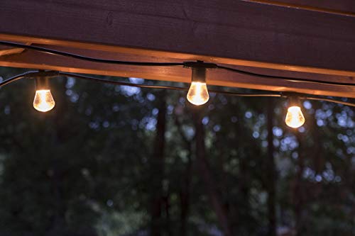 LED Bistro Outdoor String Lights, 48ft, 24 Shatter Resistant Lifetime Bulbs, 2200K Warm White, Weather Resistant, Indoor/Outdoor, Commercial Grade, Perfect for Backyard, Porch, Patio, 38357
