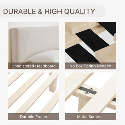 Upholstered Queen Size Bed Frame, view 5