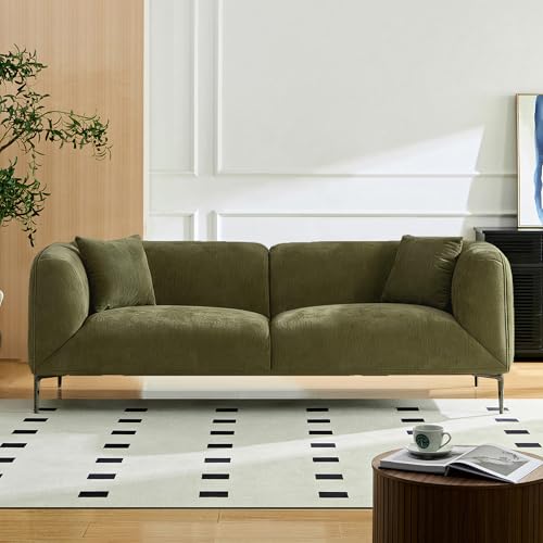 82.7" Modern Sofa with Metal Legs, Comfy Boucle Couch, Minimalist Curved Sofas, view 4