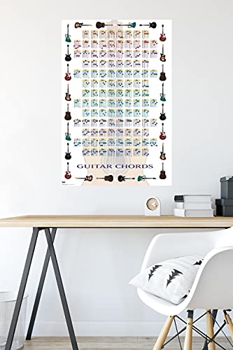 Guitar Chords II - Learn to Play Guitar Wall Poster, 22.375" x 34", Premium Poster & Mount Bundle