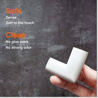 Slimfit Corner Edge Protector for Baby Proofing (Small 15ft Edge 4 Corners), Furniture Safety Bumper Guard, Soft NBR Rubber Foam, 3M Adhesive, Oyster White (Off White)