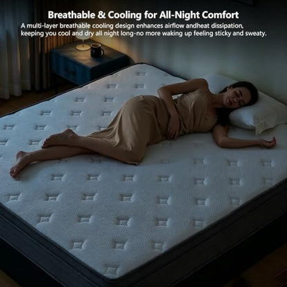 Memory Foam Hybrid Mattress in a Box with Pocket Spring for Pressure Relief, view 7