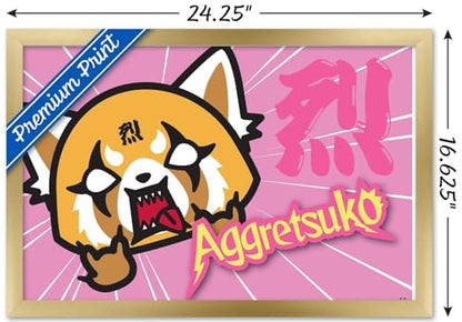 Aggretsuko - Horns Wall Poster, 22.4L x 14.7W, Gold Framed Version