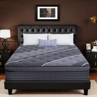 Queen Size Mattress 12 Inch, Hotel-Level Luxury Hybrid Queen Mattress in a Box, view 2
