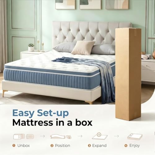 Full Size Mattress, 10 Inch Cooling Hybrid Full Mattress in a Box, view 7