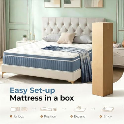Full Size Mattress, 10 Inch Cooling Hybrid Full Mattress in a Box, view 7