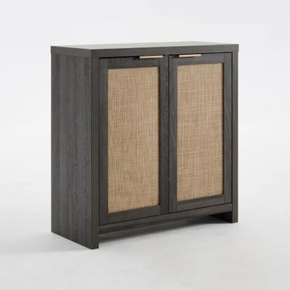Home Rattan Sideboard Cabinet with Storage, Black Oak, view 8
