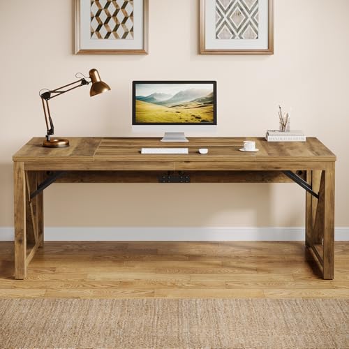 Tribesigns 63" L Shaped Executive Desk & 39" File Cabinet Set, Corner Computer Desk with Ample Storage, Large Industrial Retro Office Desk with Drawers & Shelves, for Home & Business, Rustic Brown
