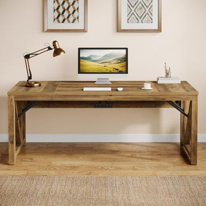 Tribesigns 63" L Shaped Executive Desk & 39" File Cabinet Set, Corner Computer Desk with Ample Storage, Large Industrial Retro Office Desk with Drawers & Shelves, for Home & Business, Rustic Brown