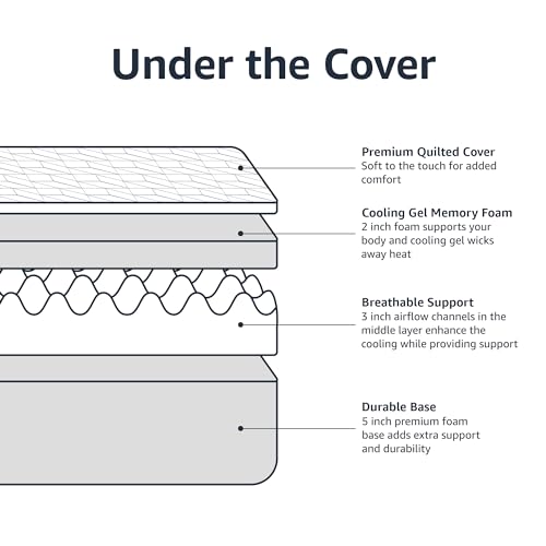Cooling Gel Memory Foam Mattress, Medium-Firm, Body Contouring, view 5
