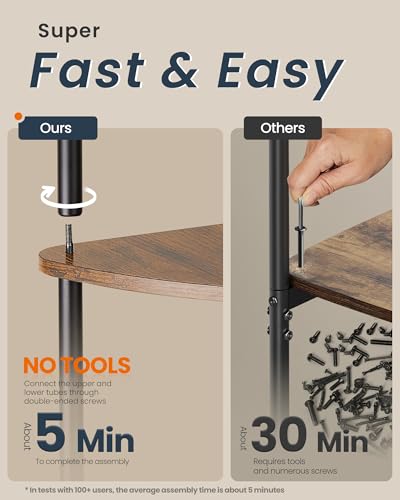 3-Tier Corner Shelf, Toolless Assembly, view 6
