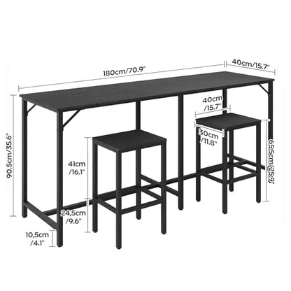 70.9" Bar Table and Chairs Set, Dining Table and Chair Sets, view 4