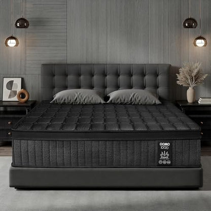 Twin Mattress 10 Inch - Twin Size Memory Foam Mattress in a Box with Individually Pocket Spring, Hybrid Gel Foam Mattresses Medium Firm, Fiberglass Free, Pressure Relief for All Sleep Positions, Black