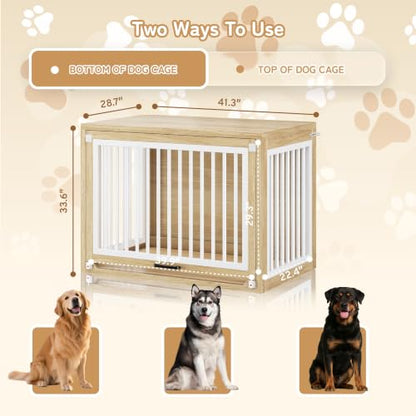 Dog Crate Furniture, 42'' Wooden Dog Kennel for Large Dogs up to 80 lb, view 6
