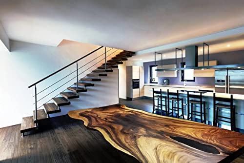 Personalized Large EPOXY Table, Resin Dining Table for 2, 4, 6, 8 River Table Top, Wood Epoxy Coffee Table Top, Living Room Table (Without Stand, 60 x 30inches)