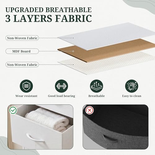 4 Drawers Dresser for Bedroom Fabric Storage Tower with Wooden Top, view 7