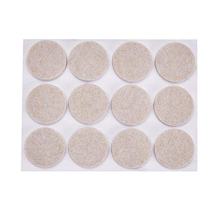 Round Self Adhesive Felt Furniture Pads, Floor Protectors, Anti Scratch, 1 inch, 32 Count, Beige