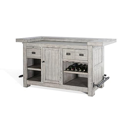 Sunny Designs Alpine 42" Traditional Mahogany Wood Home Bar in Alpine Gray