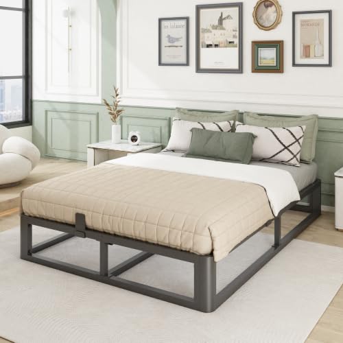 Steel Slats King Bed Frame with Rounded Corners, Quiet Assembly, view 3