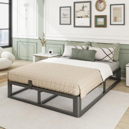 Steel Slats King Bed Frame with Rounded Corners, Quiet Assembly, view 3