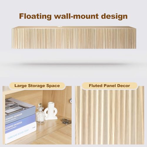 Floating TV Stand, Modern Wall Mount Entertainment Center TV Shelf, view 6