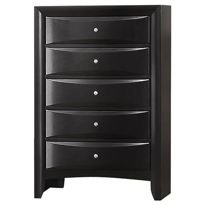 Coaster Home Furnishings Briana Transitional 5-Piece Bedroom Set California King Size Storage Bookcase Bed Frame 56-inch Headboard Black 202701KW-S5