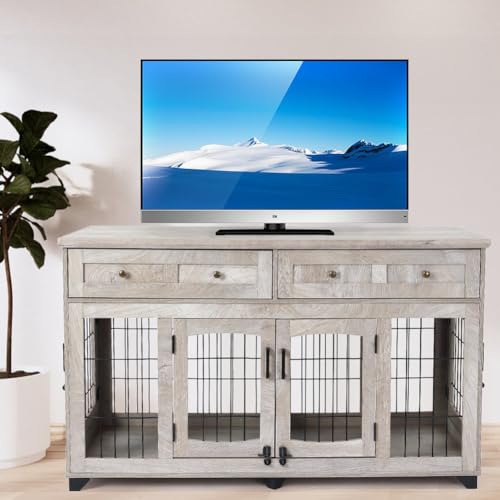 Dog Crate Furniture with Drawer, view 4