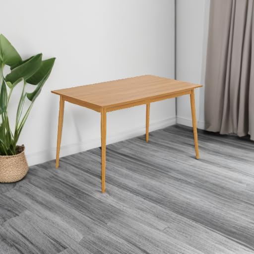 Modern Dining Table 47 Inch Kitchen Table with Solid Wood Leg Oak Finish Dinner, view 7