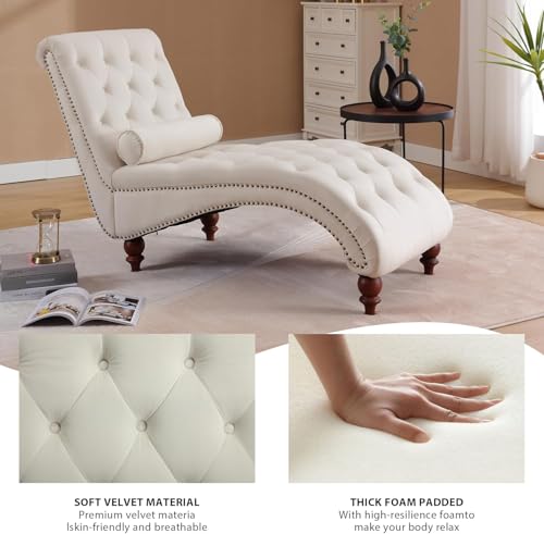 Chaise Lounge Chair Indoor, Velvet Bedroom Accent Lounge Chair, view 5
