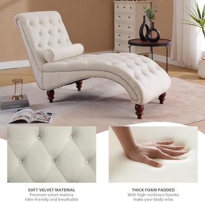 Chaise Lounge Chair Indoor, Velvet Bedroom Accent Lounge Chair, view 5