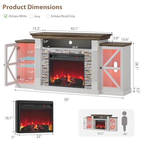 Electric Fireplace TV Stand, view 4