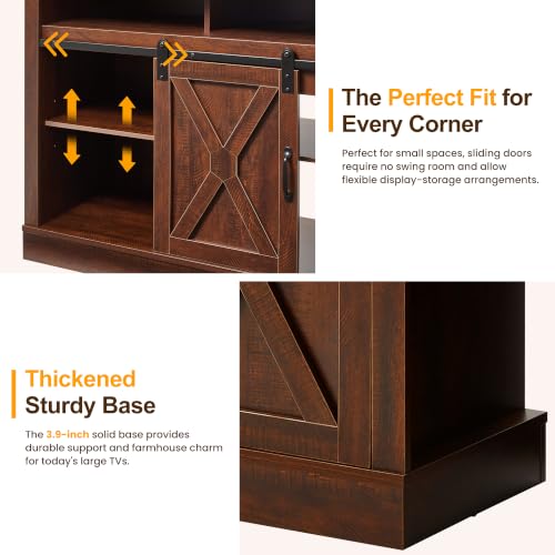 Farmhouse TV Stand for 65 Inch TV, 34" Tall Entertainment Center, view 6