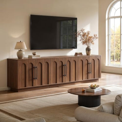 94.5" Extra Long Arched TV Stand for TVs Up to 100 Inch (Walnut), view 5